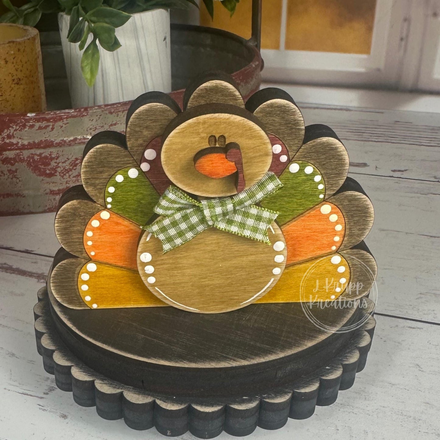 Rustic Thanksgiving Farmhouse Decor - Adorable Pilgrim Shelf Sitters and Turkey