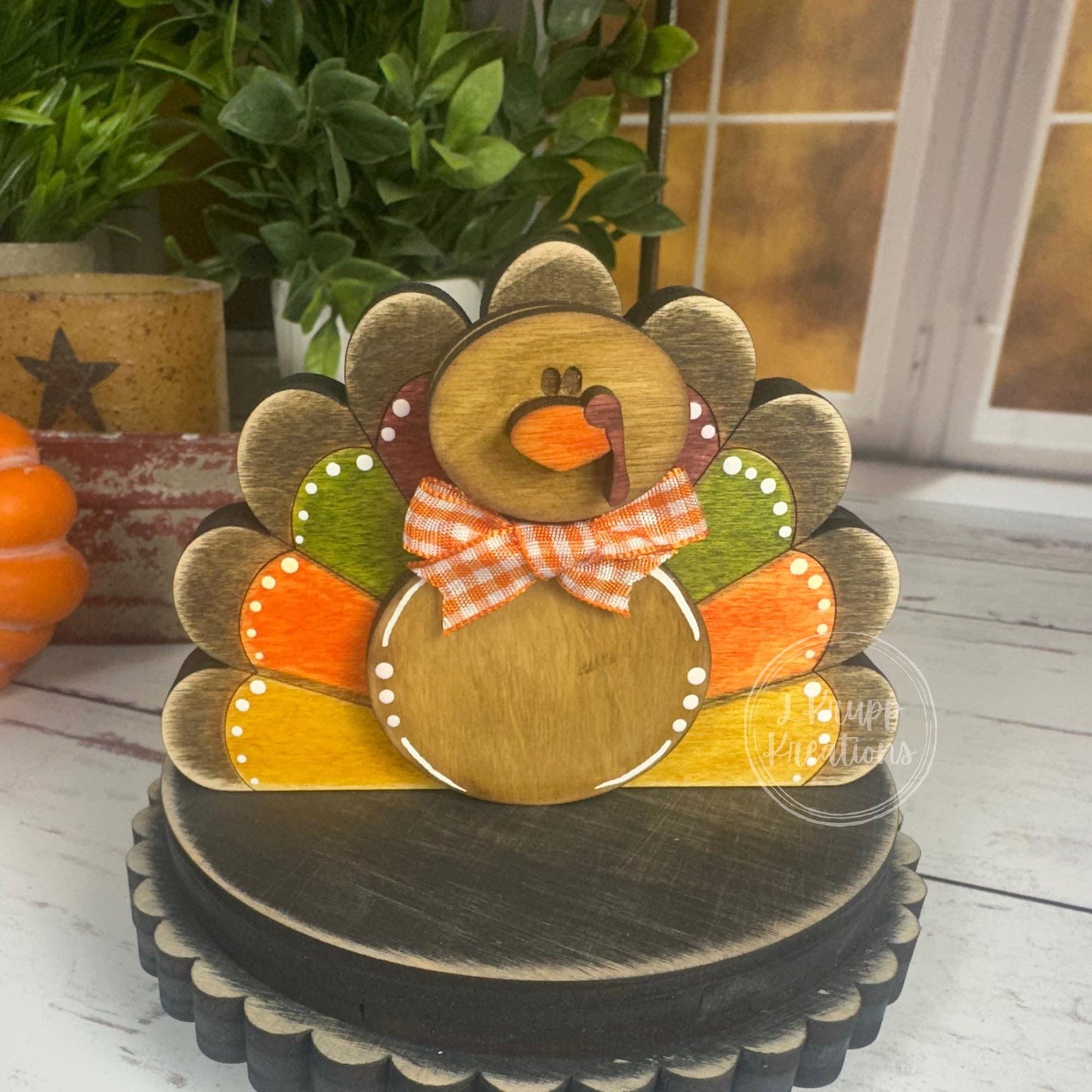 Rustic Thanksgiving Farmhouse Decor - Adorable Pilgrim Shelf Sitters and Turkey