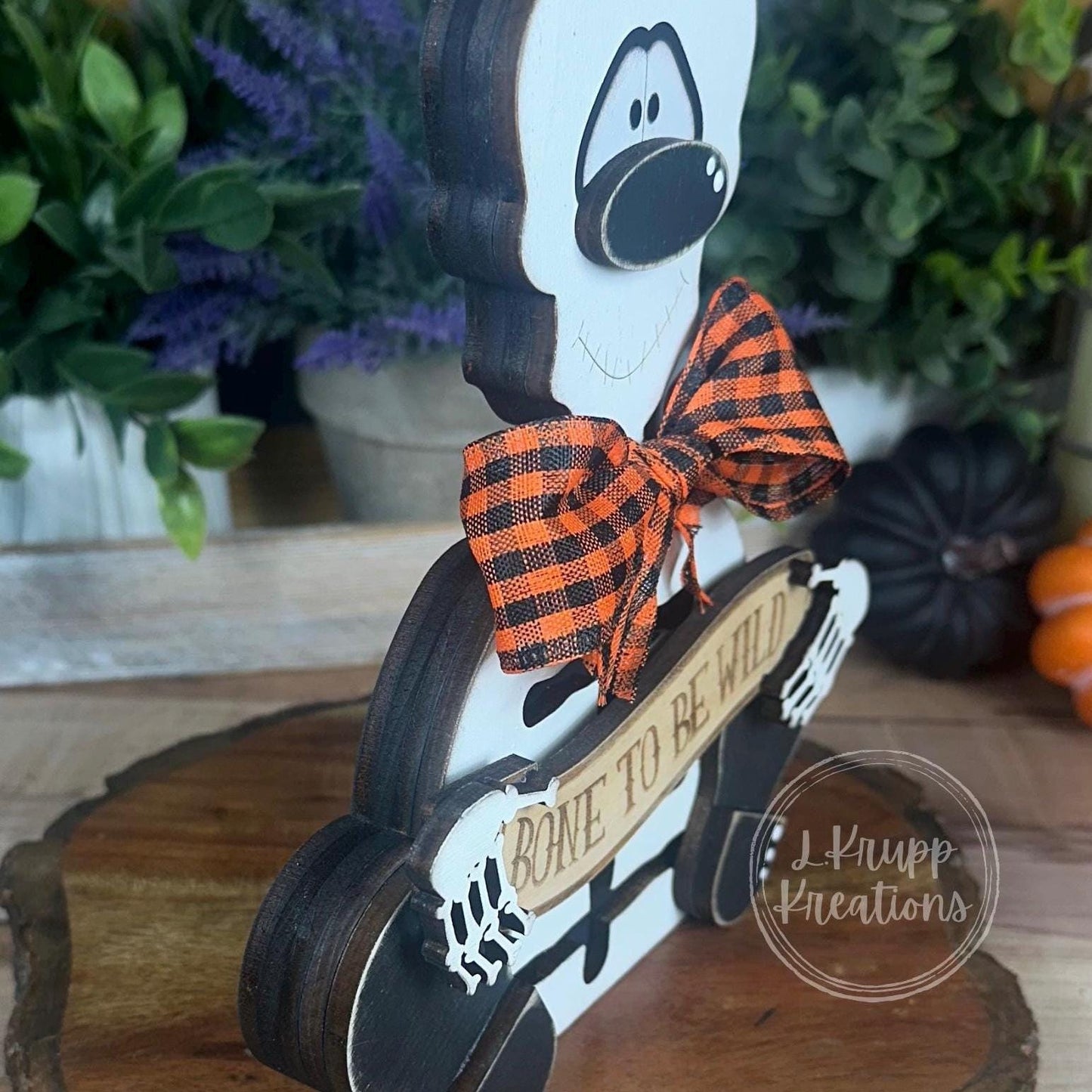 Rustic Skeleton Decor - Farmhouse Halloween Accent - Primitive Wood Skeleton