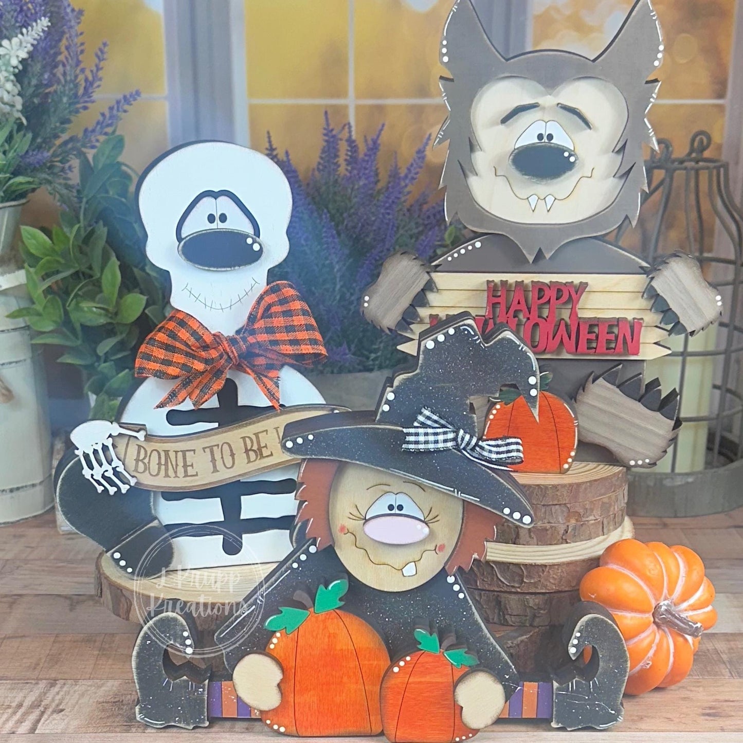 Rustic Skeleton Decor - Farmhouse Halloween Accent - Primitive Wood Skeleton