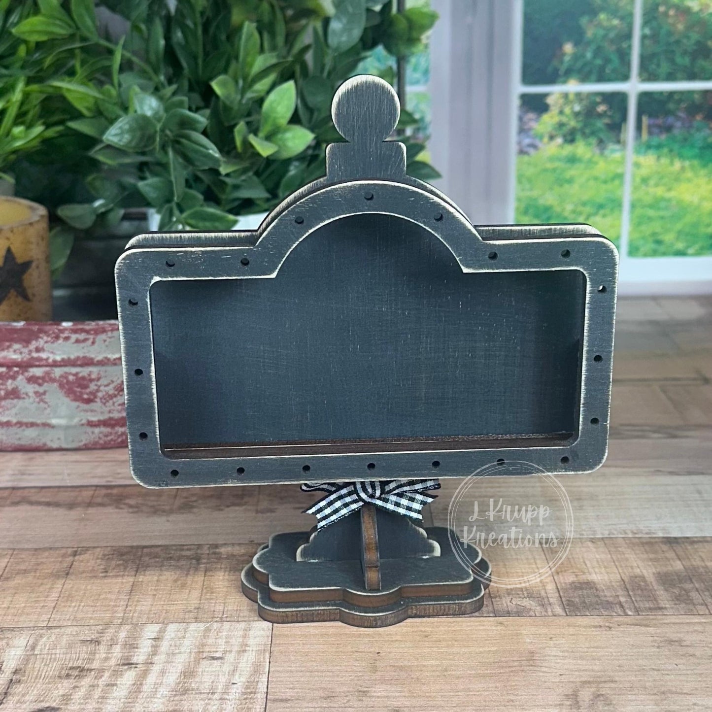 Charming Rustic Ice Cream Wood Mini Sign - Handcrafted Table and Tiered Tray Decor
