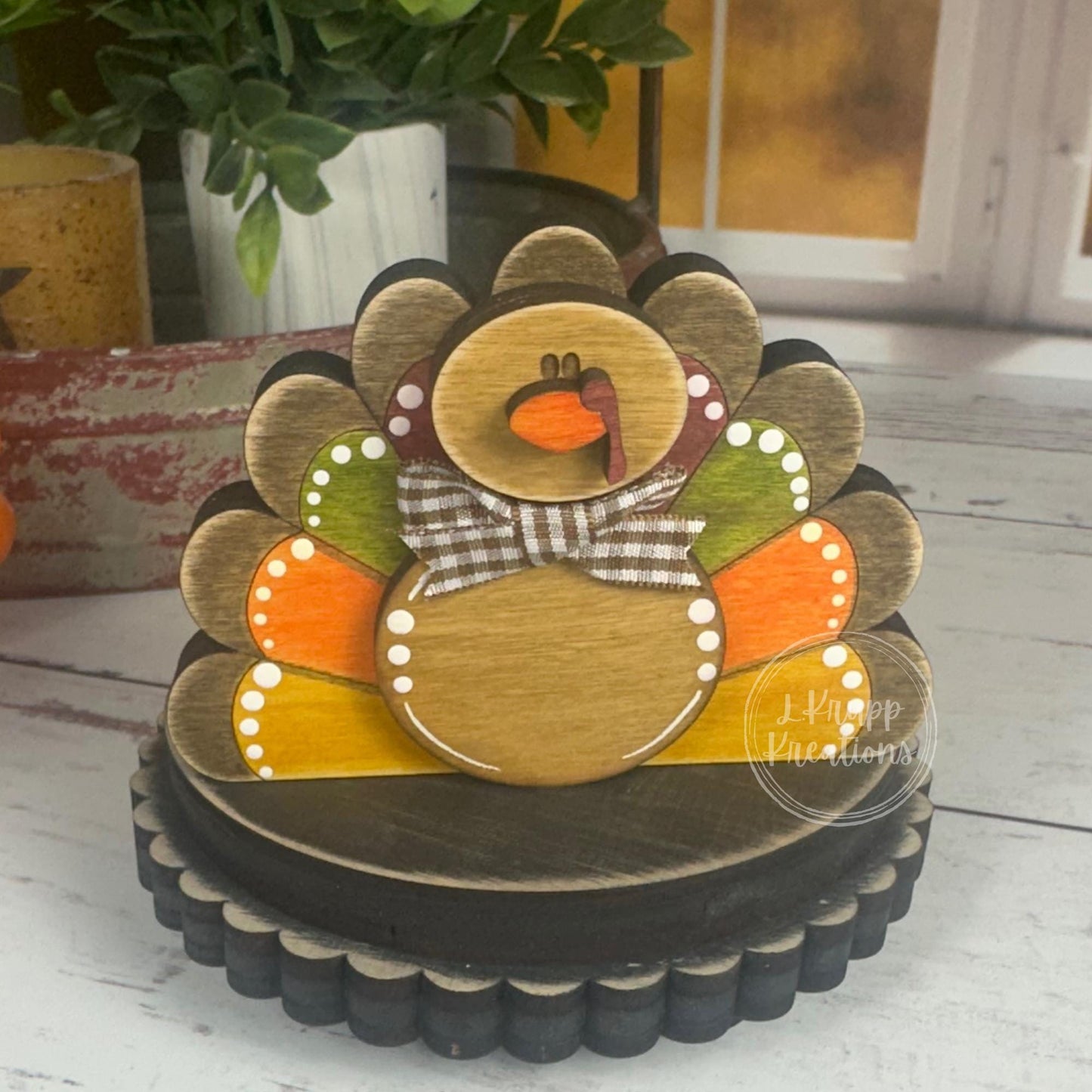 Rustic Thanksgiving Farmhouse Decor - Adorable Pilgrim Shelf Sitters and Turkey