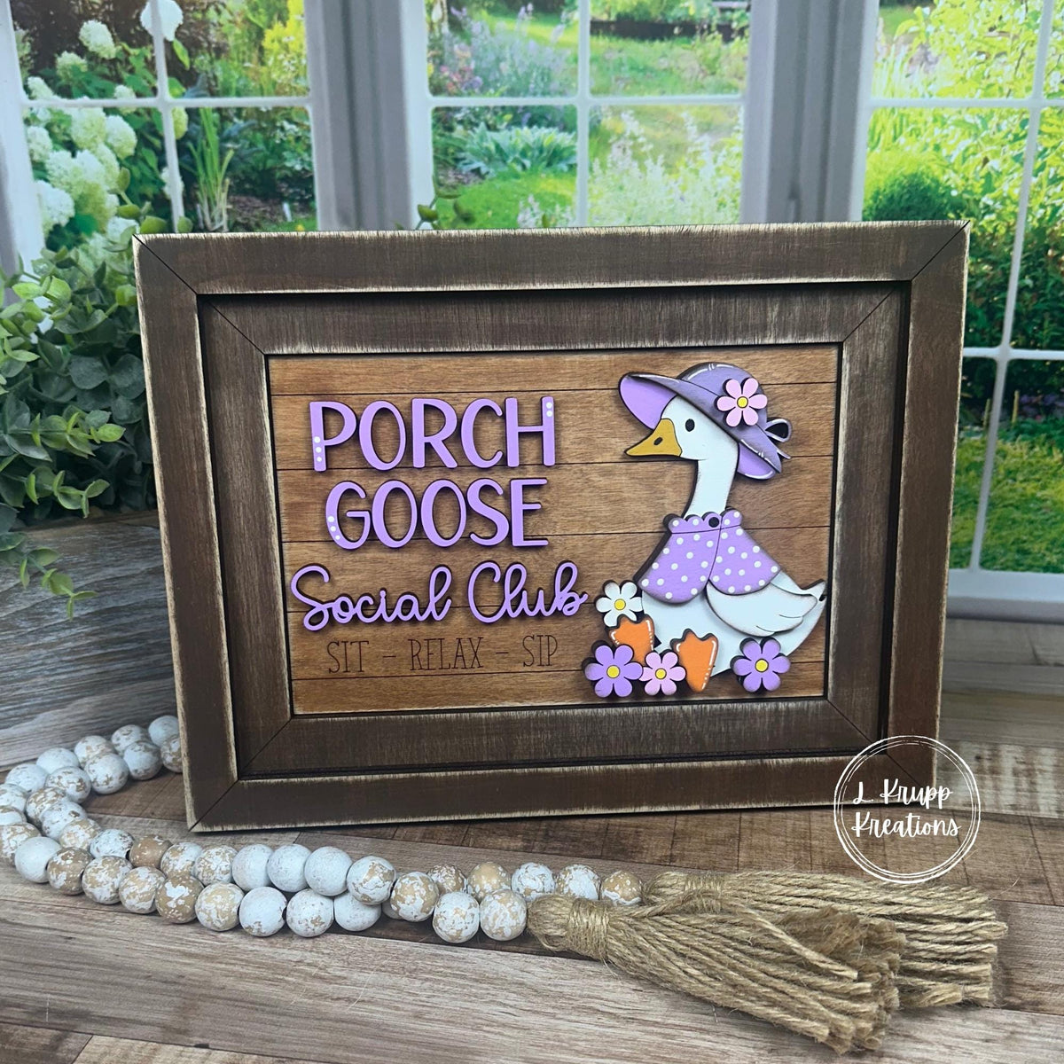 Farmhouse Porch Goose Sign – Chunky Interchangeable Frame