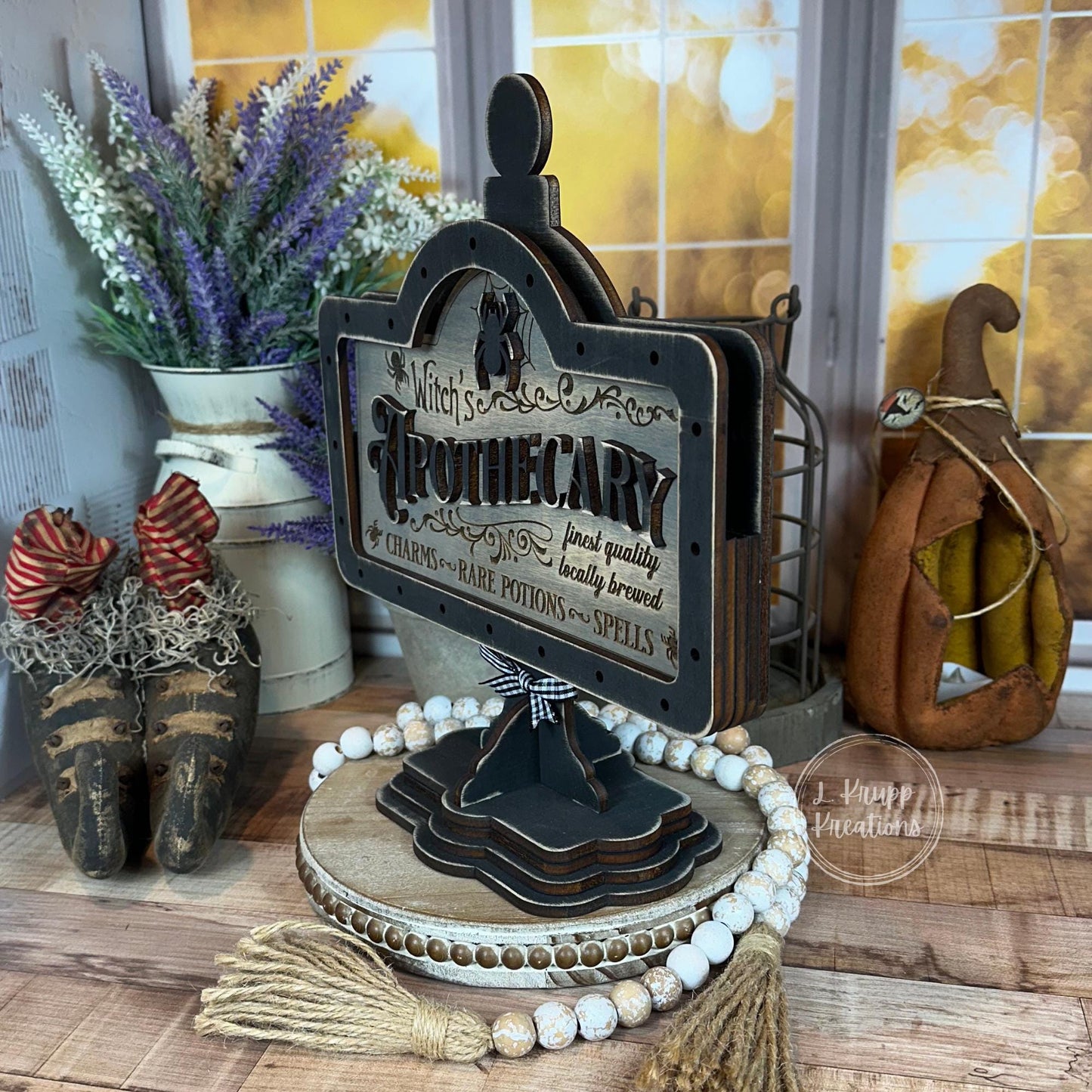 Large Apothecary Sign Charming Halloween Table Sign for Your Farmhouse Decor Witchs Apothecary Sign