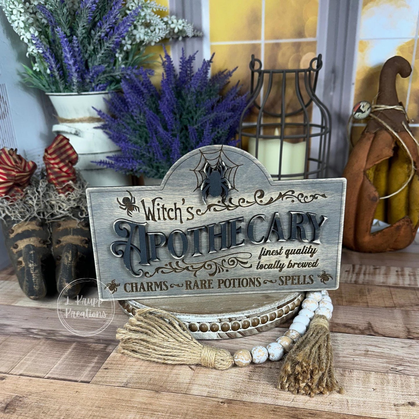 Large Apothecary Sign Charming Halloween Table Sign for Your Farmhouse Decor Witchs Apothecary Sign