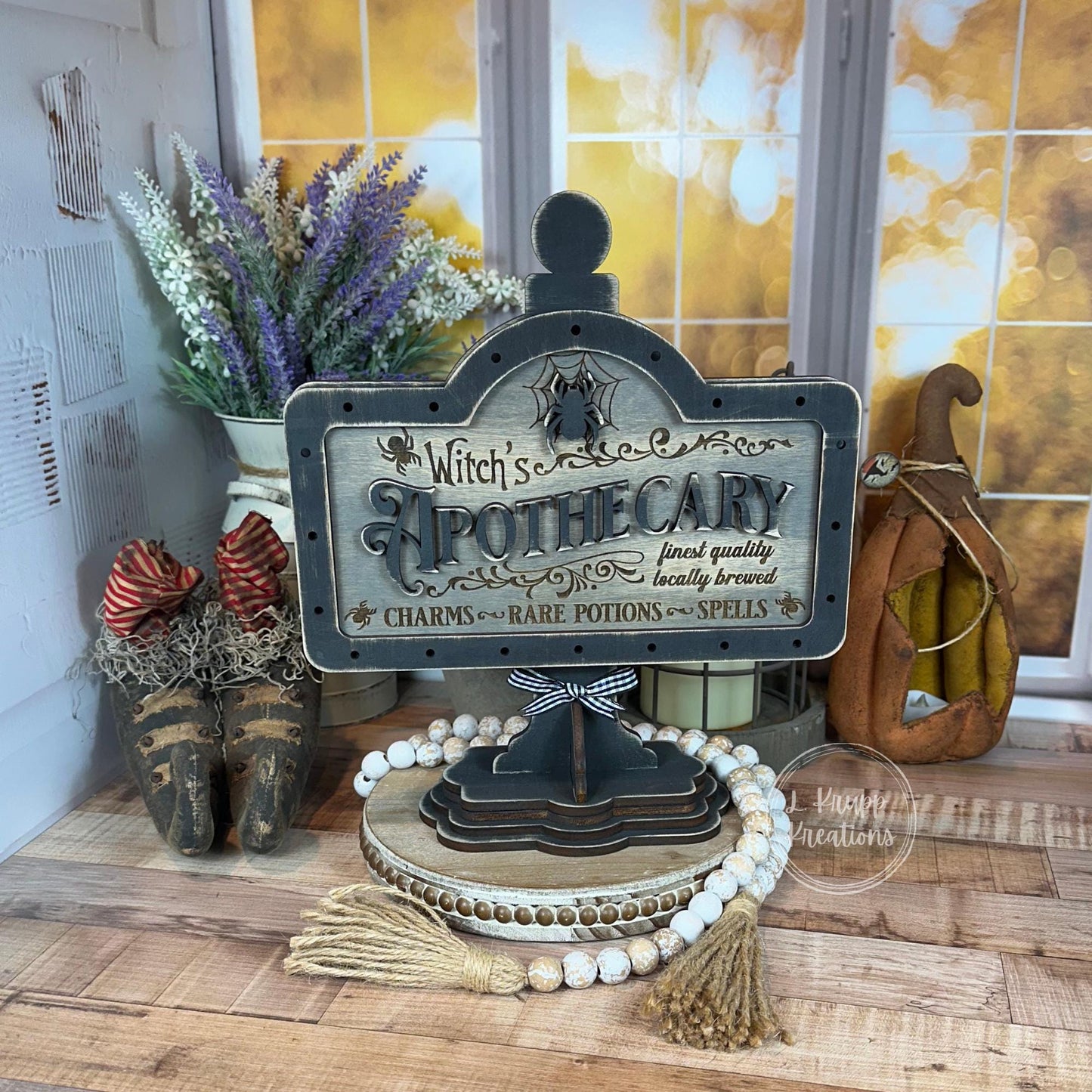 Large Apothecary Sign Charming Halloween Table Sign for Your Farmhouse Decor Witchs Apothecary Sign