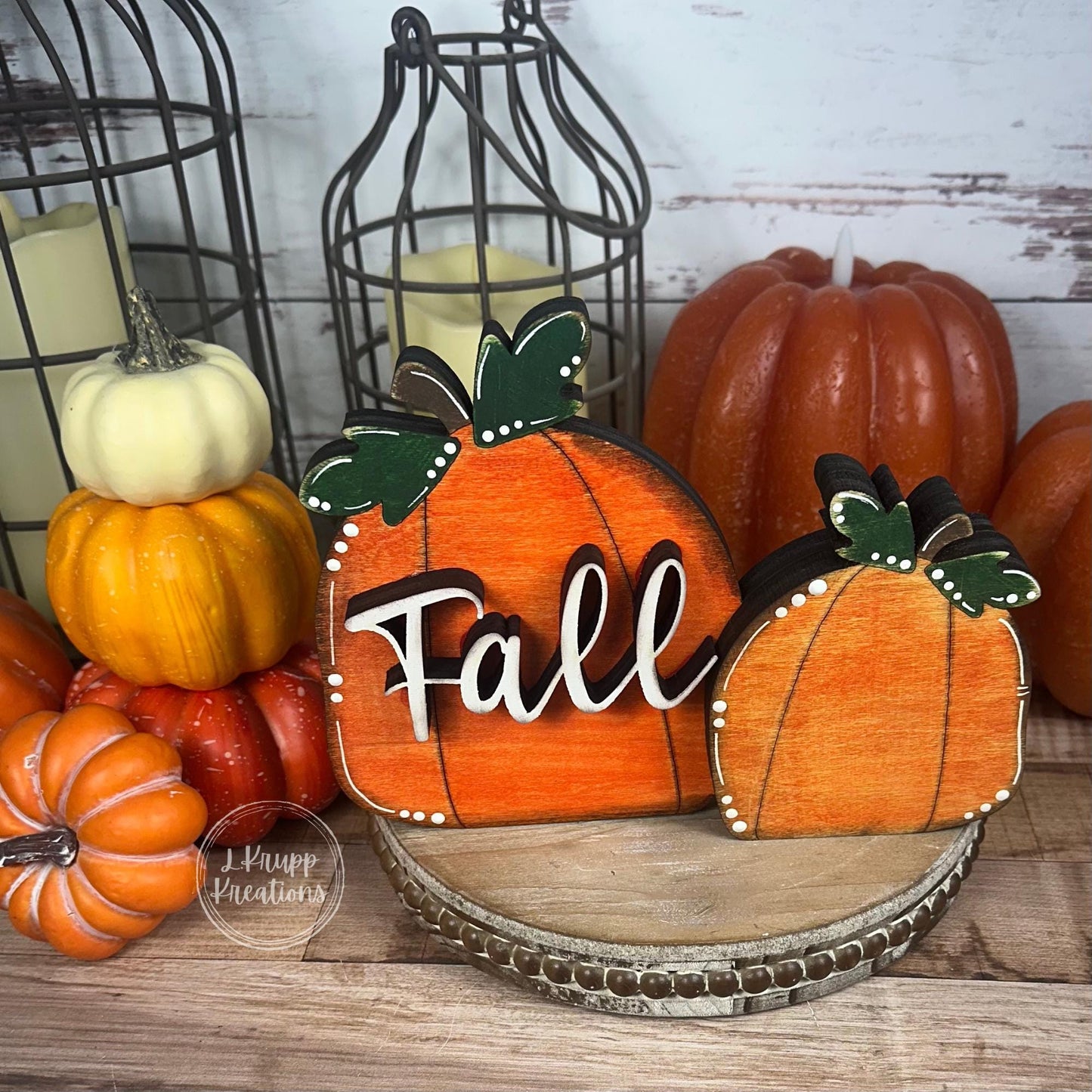 Charming Fall Accent: Handcrafted Wood Pumpkin for Rustic Decor