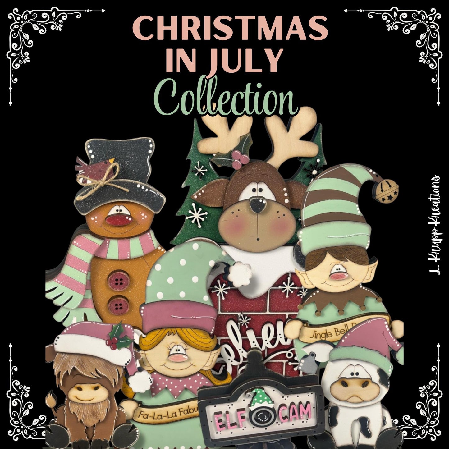 Elf Cam Mini Interchangable Sign   - Christmas in July Collection