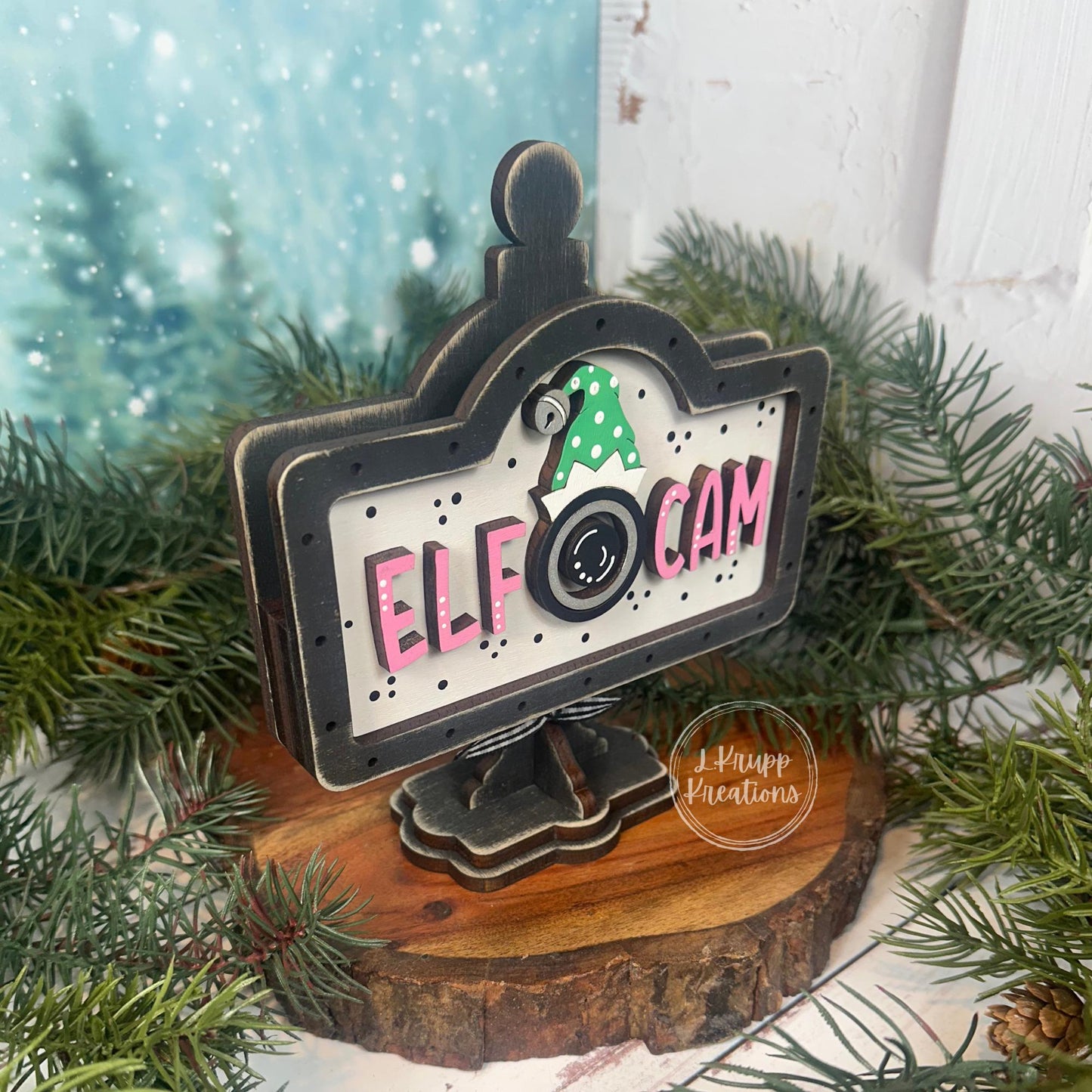 Elf Cam Mini Interchangable Sign   - Christmas in July Collection