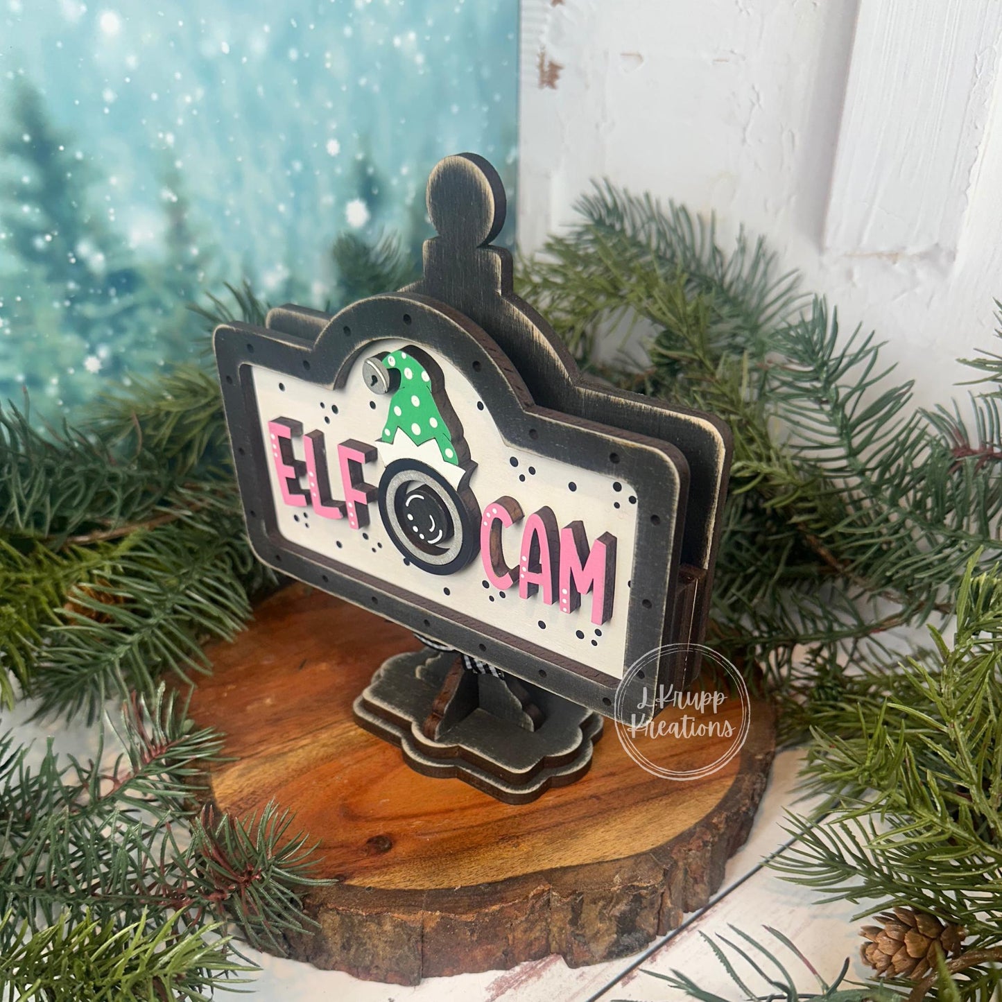 Elf Cam Mini Interchangable Sign   - Christmas in July Collection