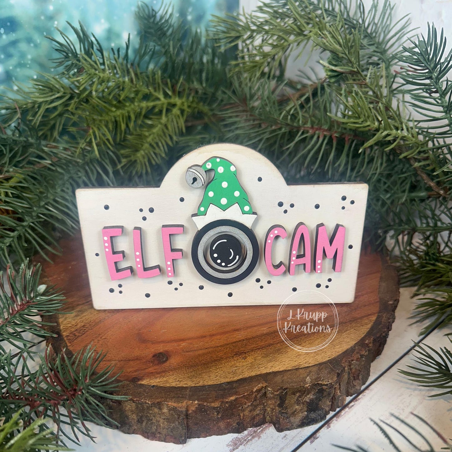 Elf Cam Mini Interchangable Sign   - Christmas in July Collection