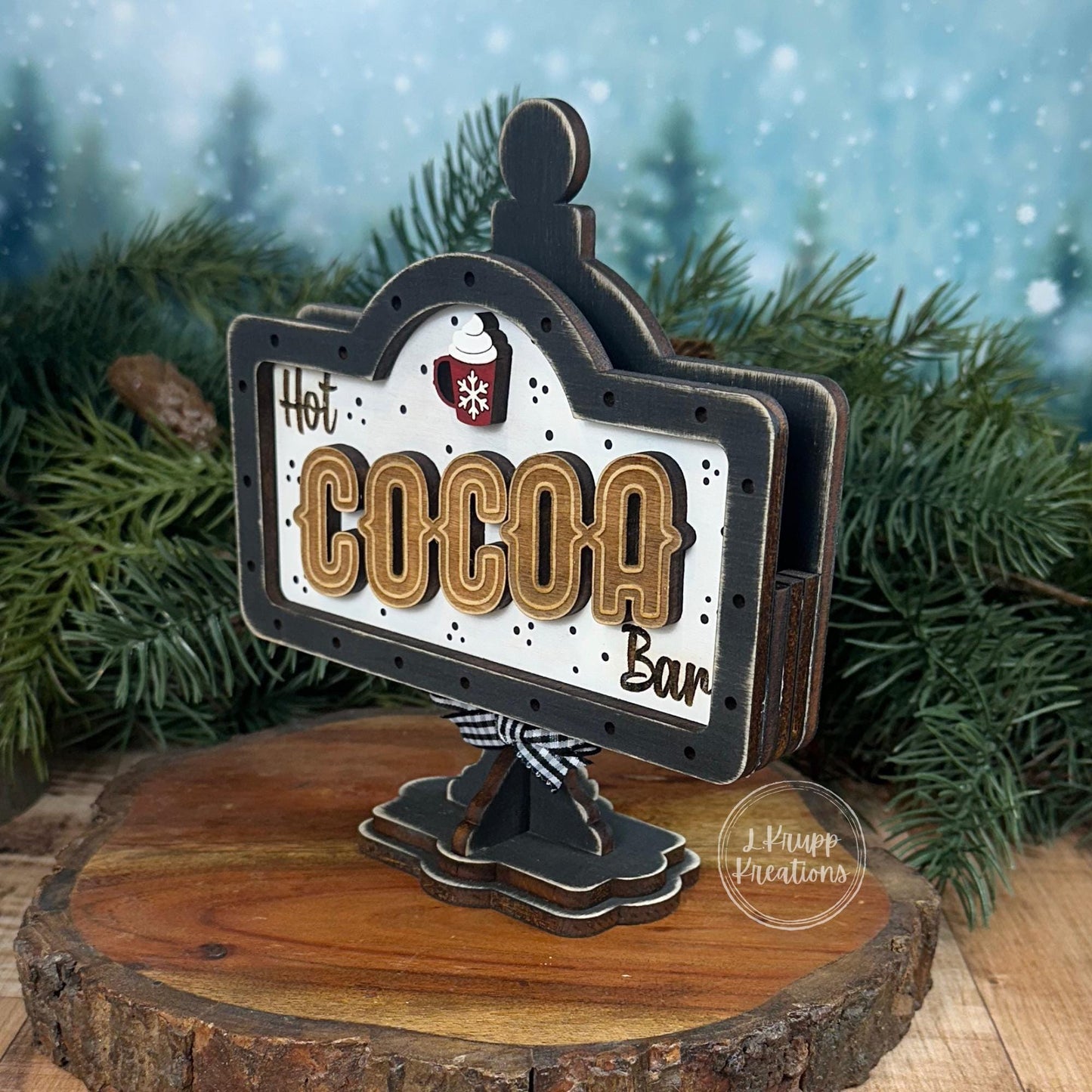 Hot Cocoa Mini Interchangeable Sign  Handmade Interchangeable Wood Decor