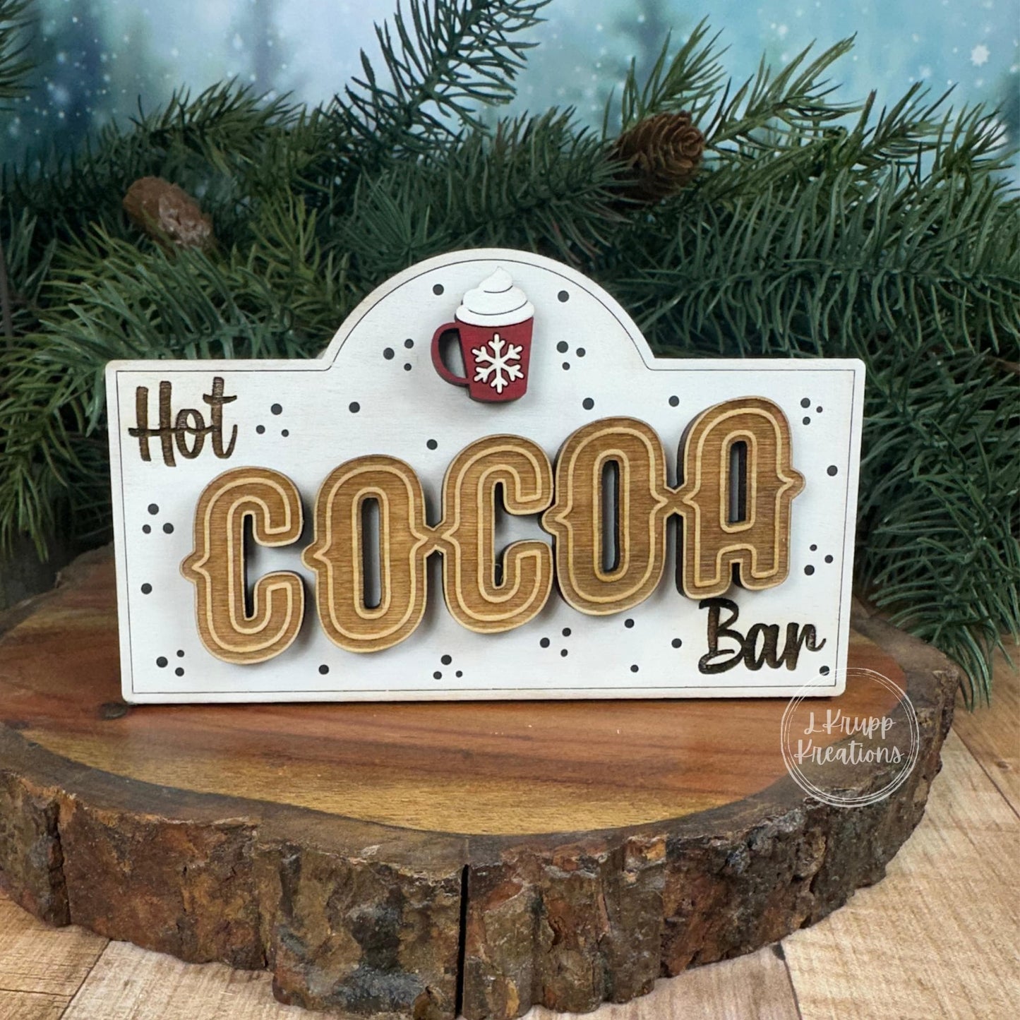 Hot Cocoa Mini Interchangeable Sign  Handmade Interchangeable Wood Decor