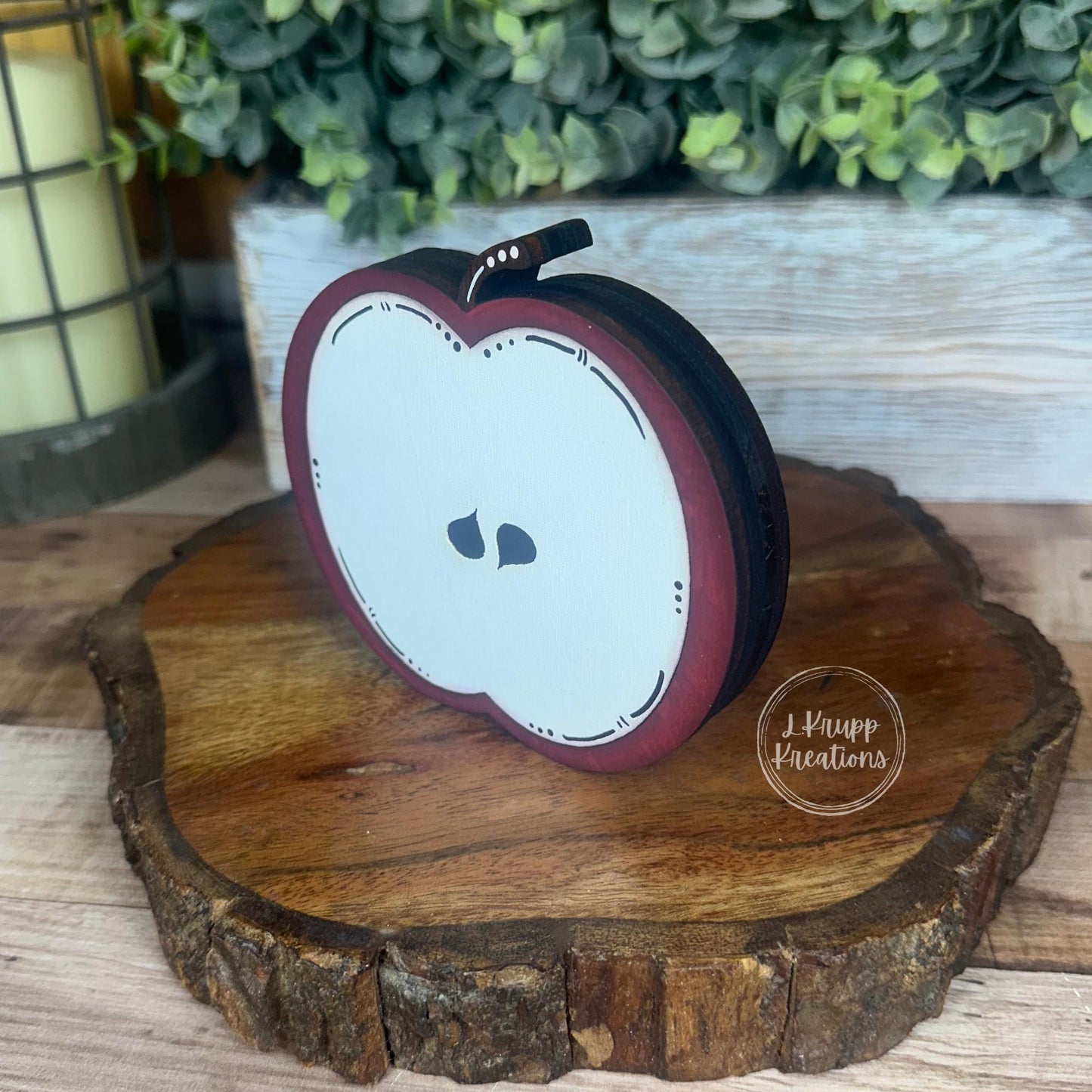 Apple Cider Mini Wood Sign Set  Rustic Fall Tiered Tray Decor with Cider Jar, Half Apple, Farmhouse Tabletop Insert