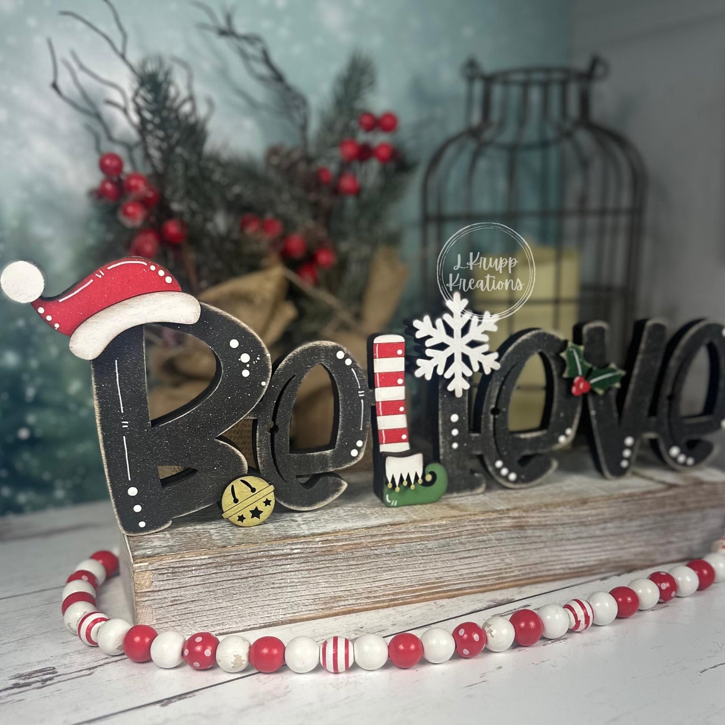 Rustic Believe Sign: Charming Farmhouse Christmas Decor