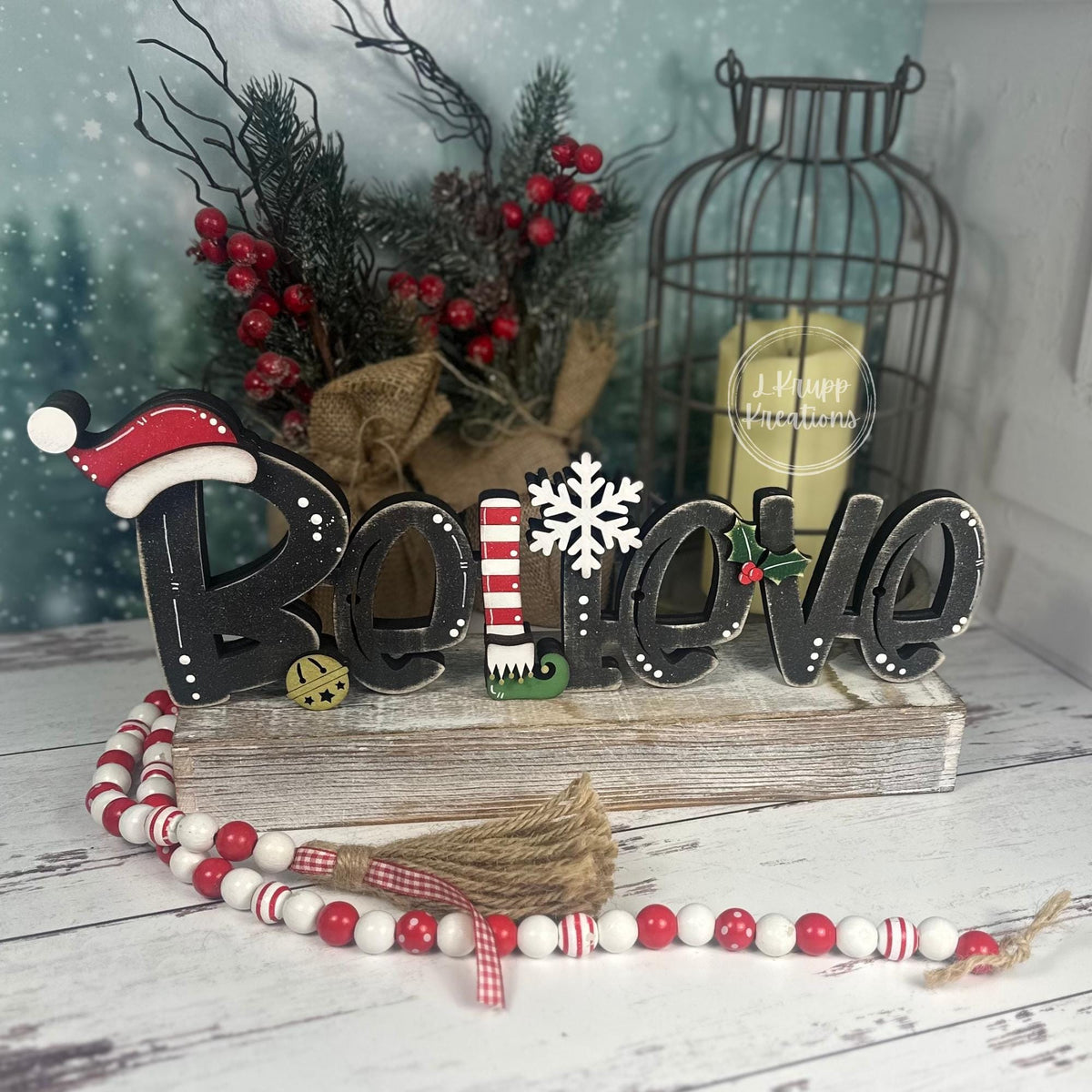 Rustic Believe Sign: Charming Farmhouse Christmas Decor