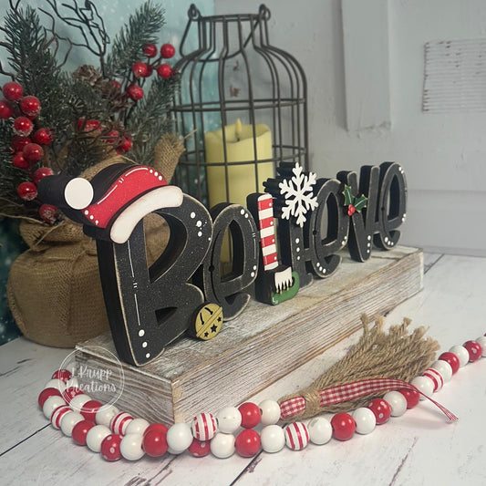 Rustic Believe Sign: Charming Farmhouse Christmas Decor