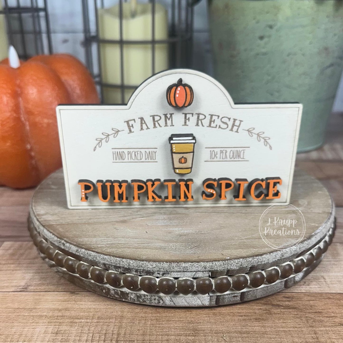 Pumpkin Spice Mini Interchangeable Sign  Handmade Interchangeable Wood Decor
