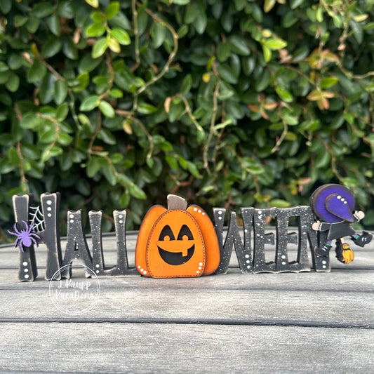Rustic Halloween Sign: Charming Farmhouse Decor with Pumpkin & Witch