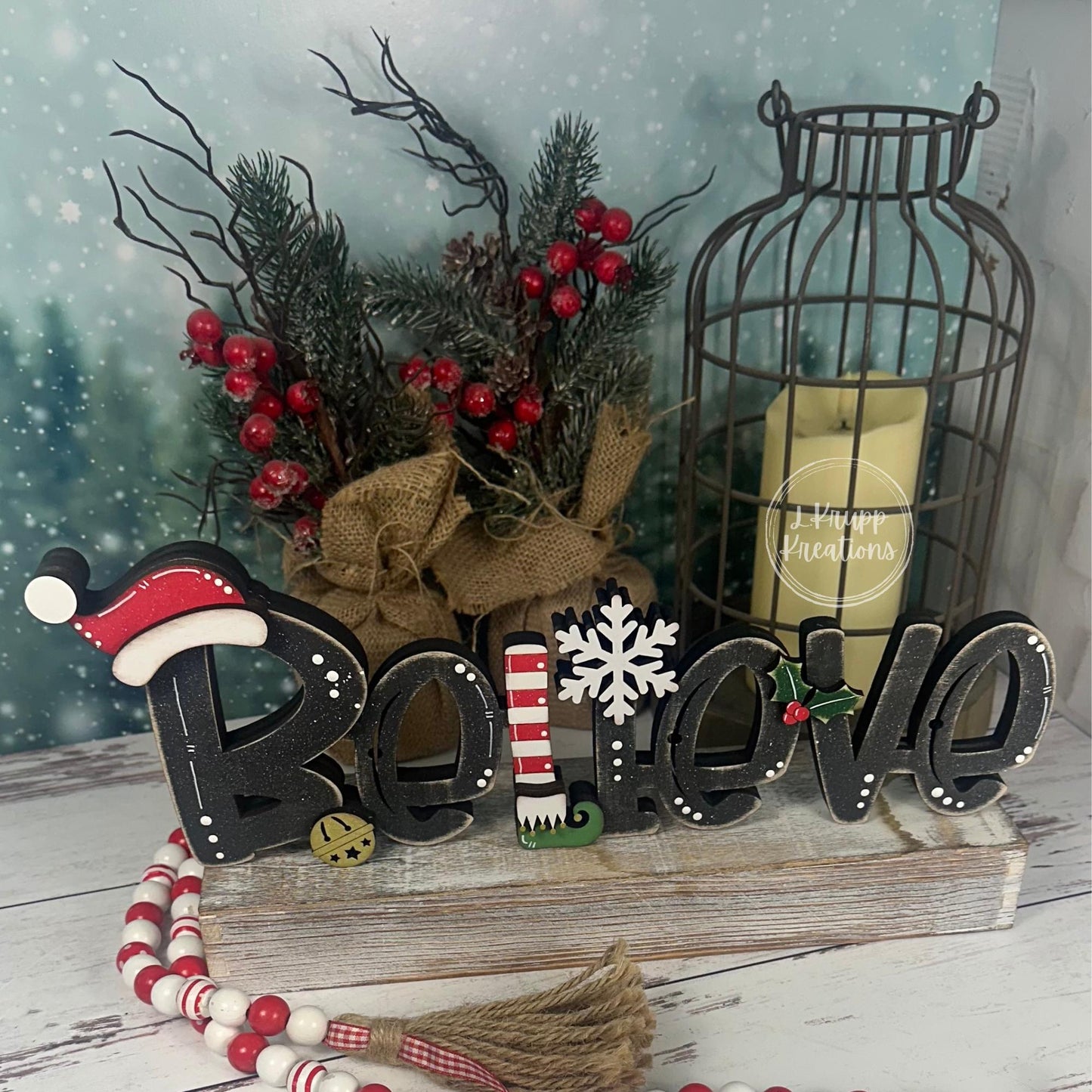 Rustic Believe Sign: Charming Farmhouse Christmas Decor