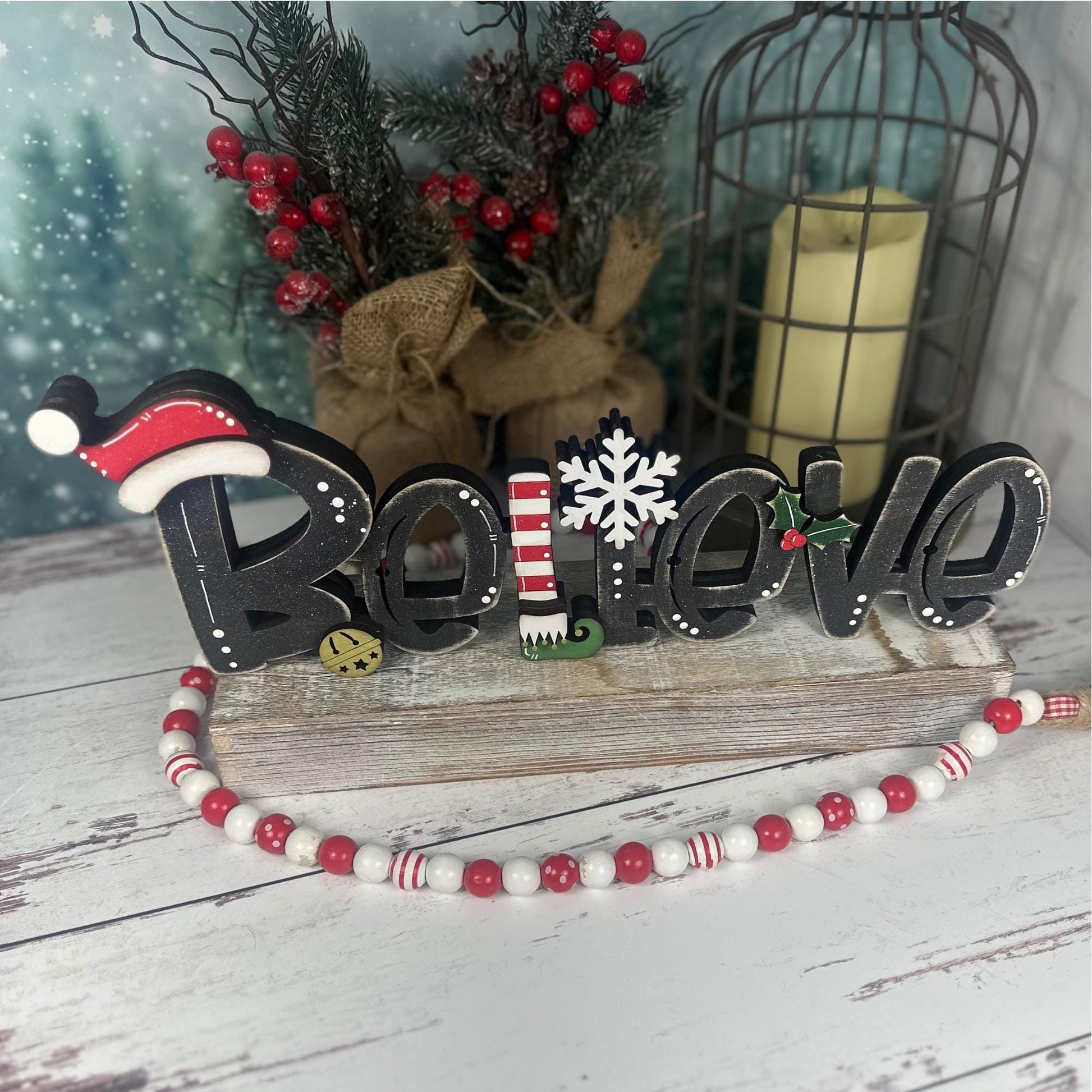 Rustic Believe Sign: Charming Farmhouse Christmas Decor