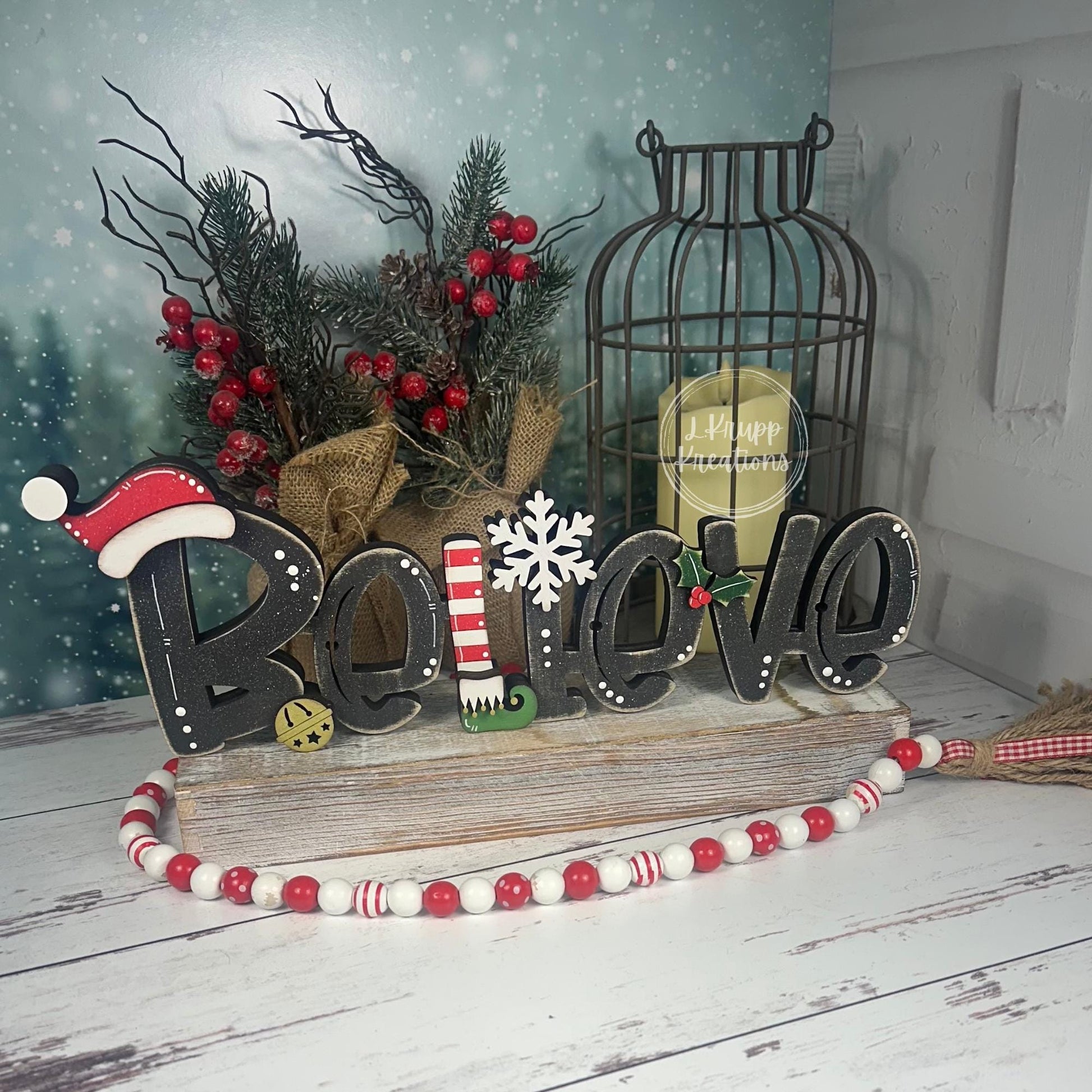 Rustic Believe Sign: Charming Farmhouse Christmas Decor