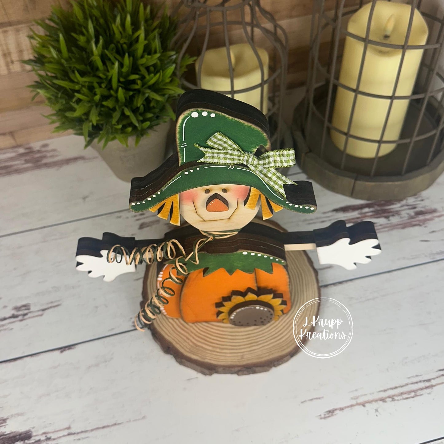 Charming Wooden Scarecrow Shelf Sitter for Fall Farmhouse Vibes