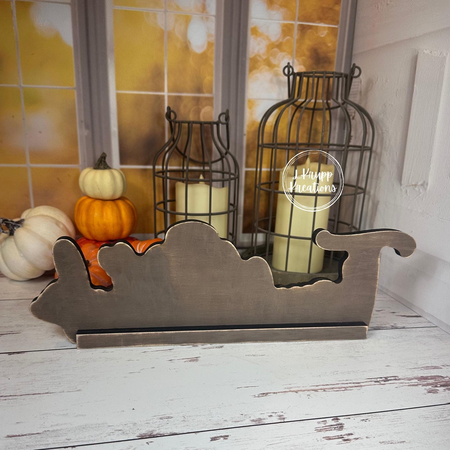 Thankful Thanksgiving Sign  Rustic Birch Wood Shelf Sitter with Turkey, Pumpkin & Pilgrim Hat  Hand Painted Fall Decor