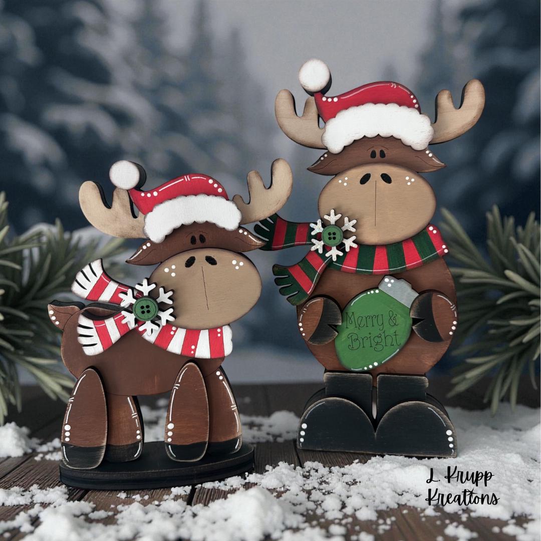 Woodland Moose Shelf Sitter - Unique Rustic Christmas Decor for Your Home