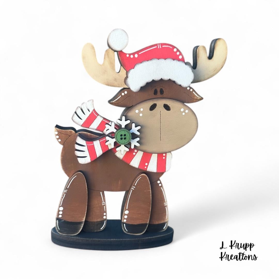 Woodland Moose Shelf Sitter - Unique Rustic Christmas Decor for Your Home