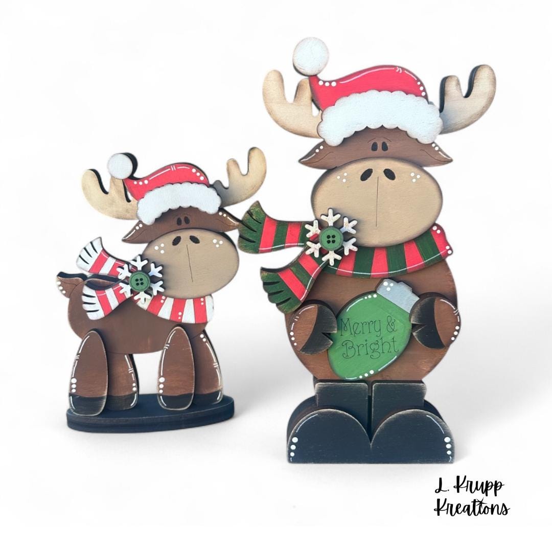Woodland Moose Shelf Sitter - Unique Rustic Christmas Decor for Your Home