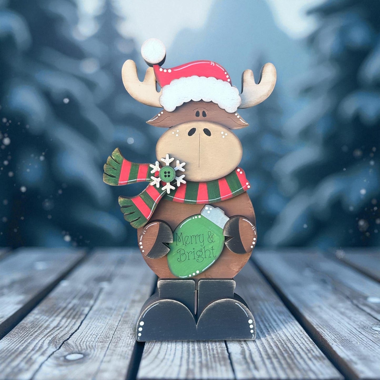 Woodland Moose Shelf Sitter - Unique Rustic Christmas Decor for Your Home