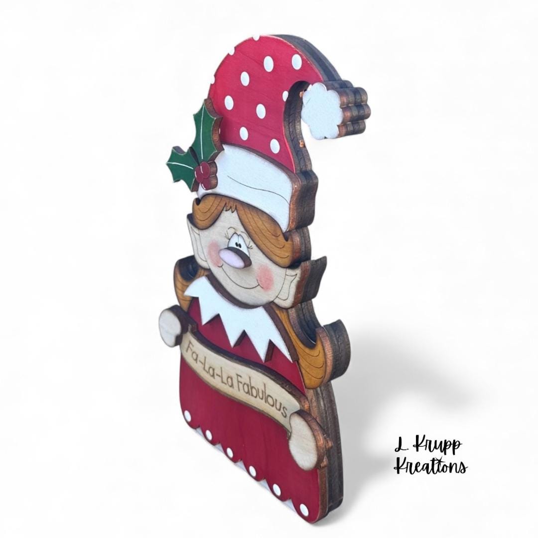 Adorable Wooden Elf for Christmas  Tailored Shelf Decor for the Holidays