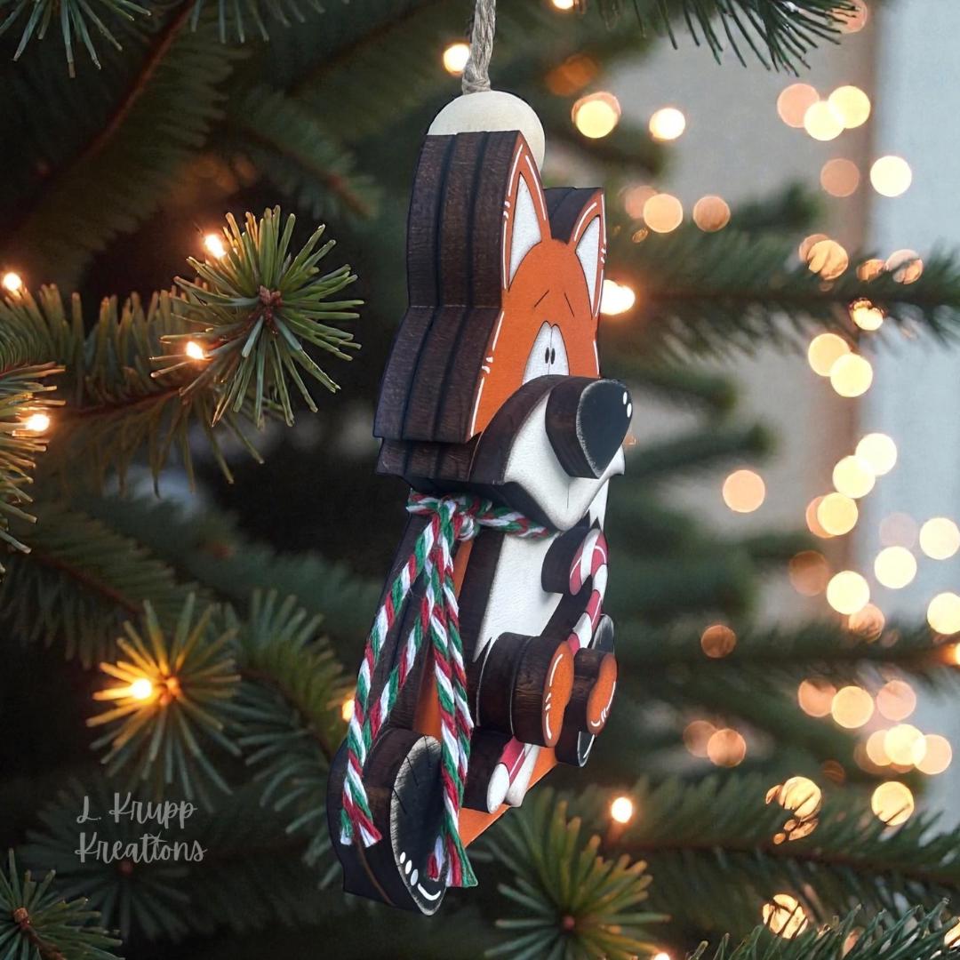 Whimsical Fox Ornament for a Festive Christmas Tree