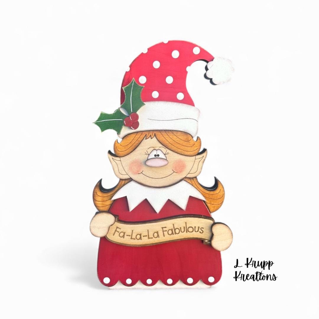 Adorable Wooden Elf for Christmas  Tailored Shelf Decor for the Holidays