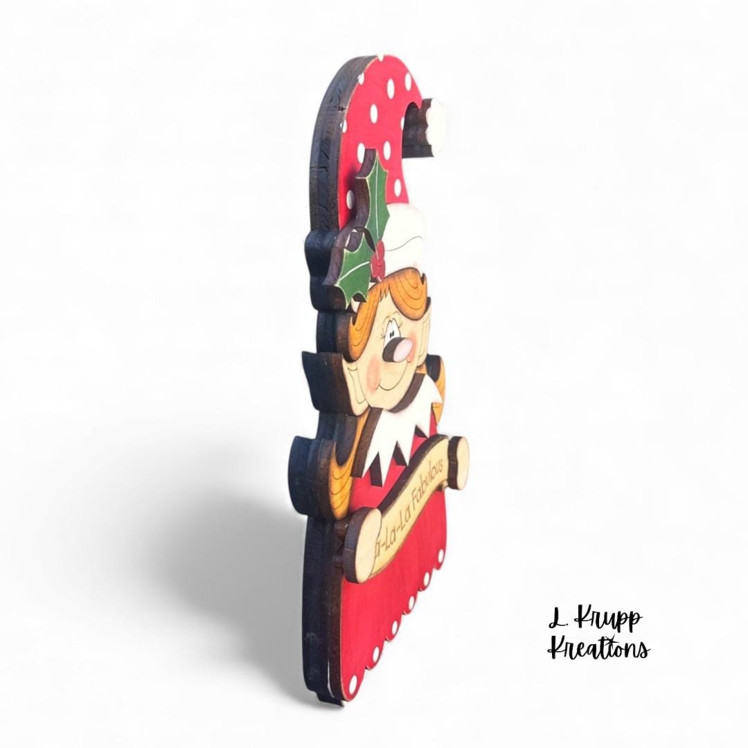 Adorable Wooden Elf for Christmas  Tailored Shelf Decor for the Holidays