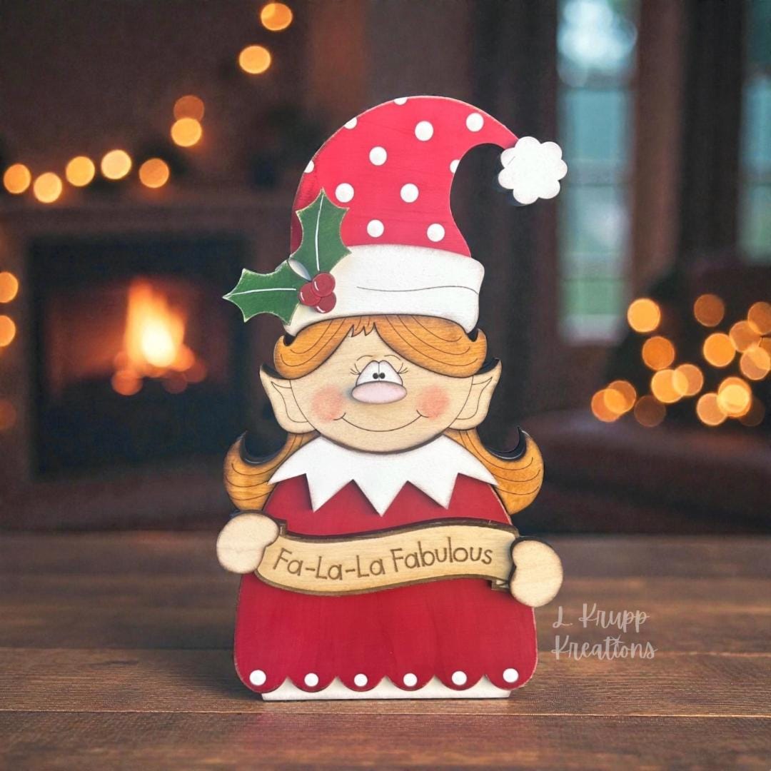 Adorable Wooden Elf for Christmas  Tailored Shelf Decor for the Holidays