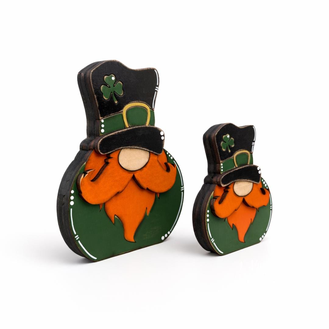 St. Patricks Day Decor Leprechaun Shelf Sitter Wooden Farmhouse Tiered Tray Accent