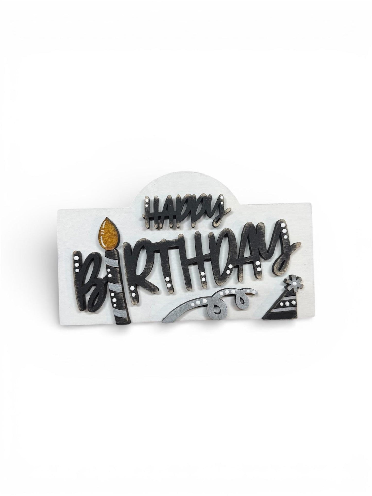 Charming Rustic Happy Birthday Wood Mini Sign - Handcrafted Table and Tiered Tray Decor