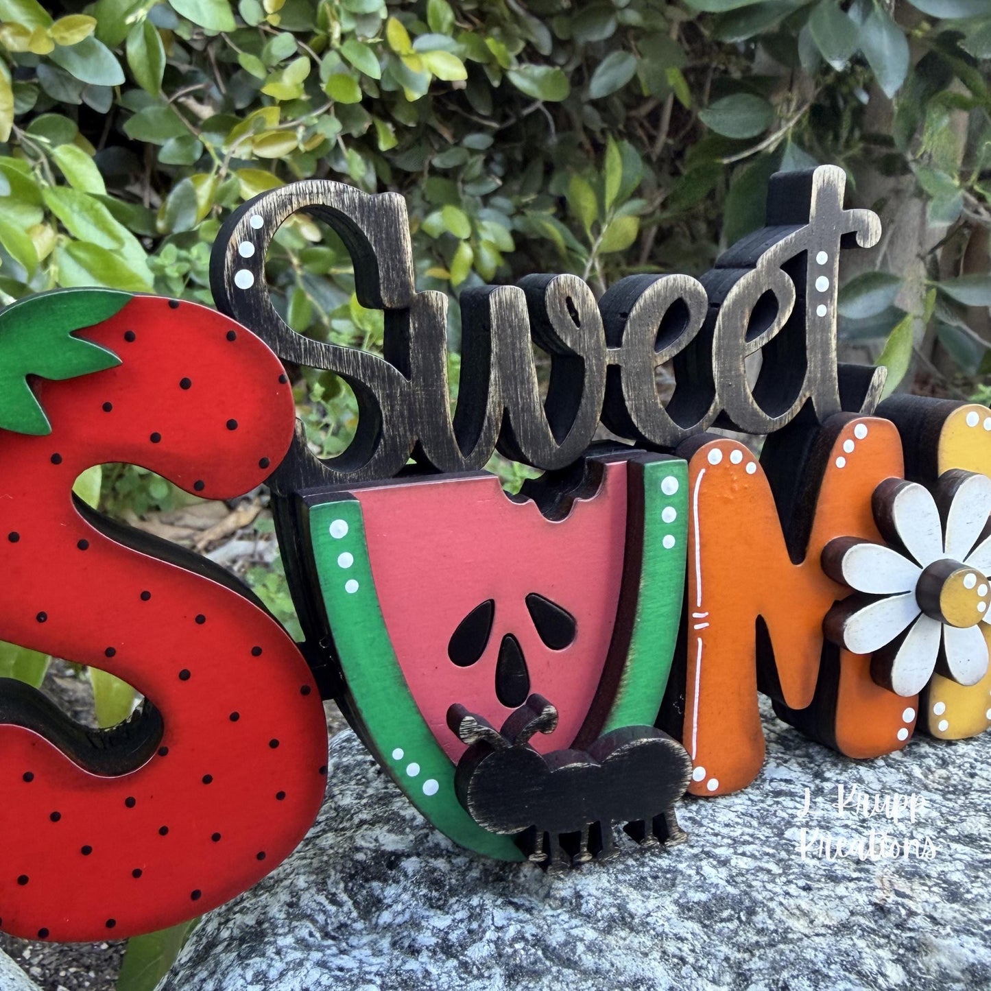 Sweet Summer Decor Shelf Sitter Handmade Wooden Farmhouse Mantel Sign