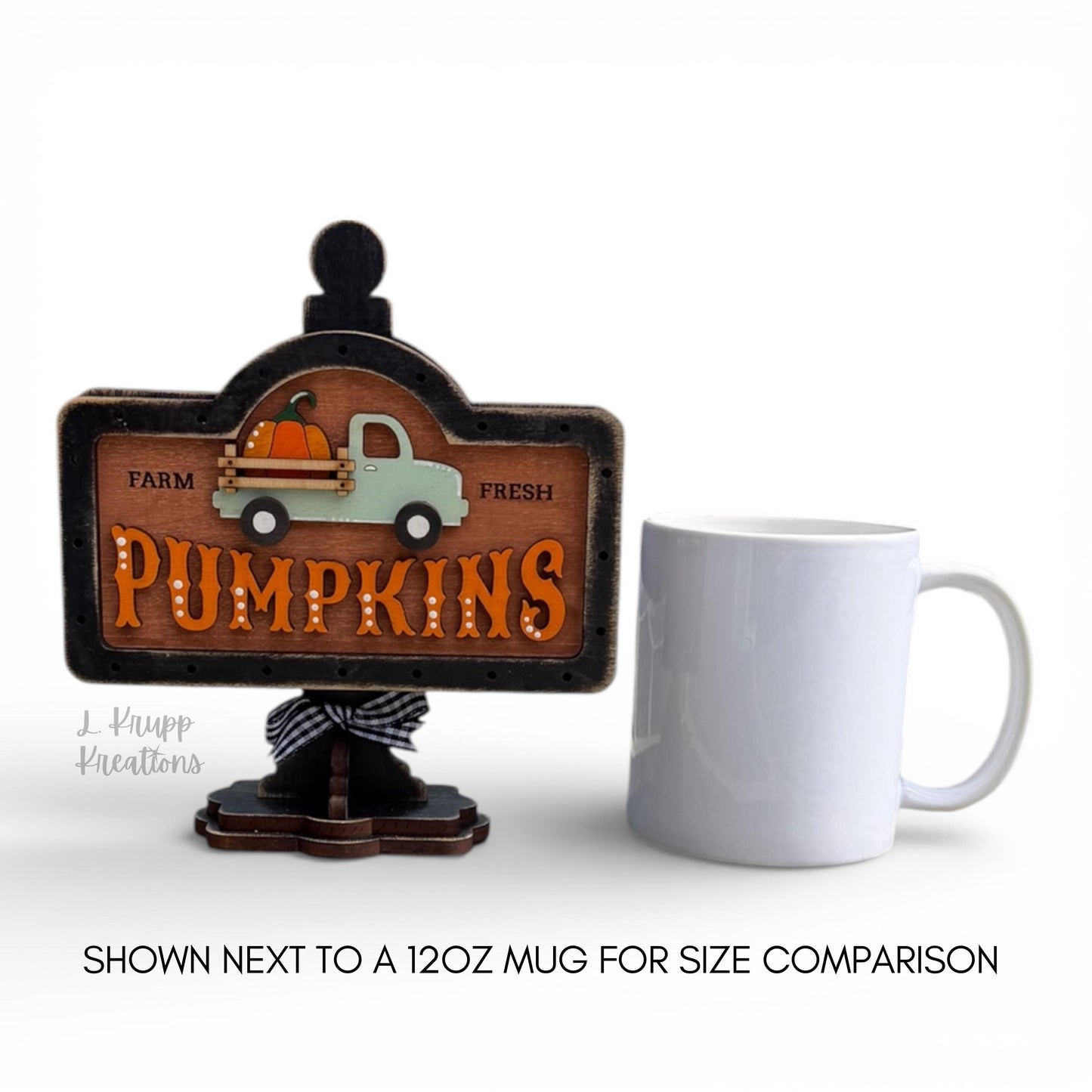 Farmhouse Pumpkin Mini Interchangeable Sign - Rustic Fall Tiered Tray Decor