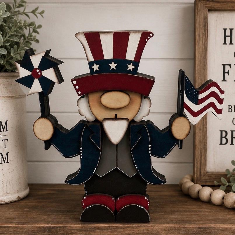 Charming Uncle Sam Gnome and Lady Liberty Shelf Sitters for Patriotic Vibes