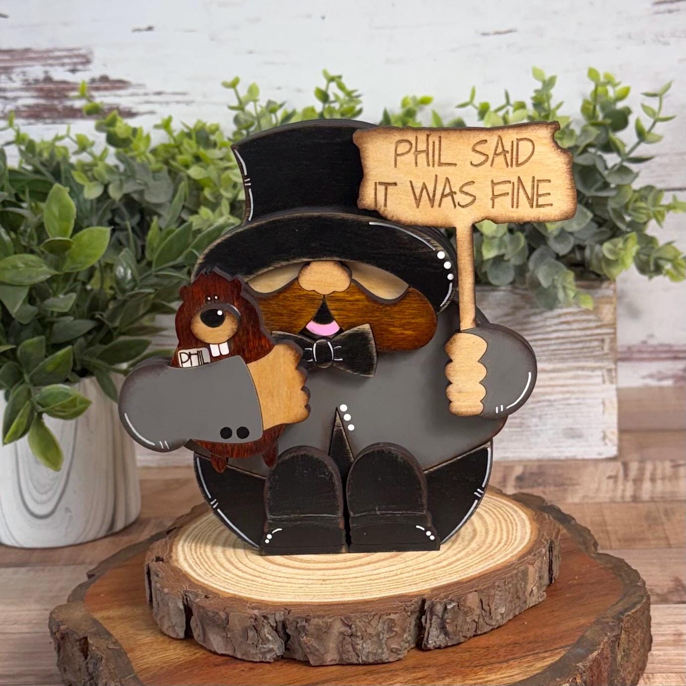 Interchangeable Groundhog Day Decor Shelf Sitter