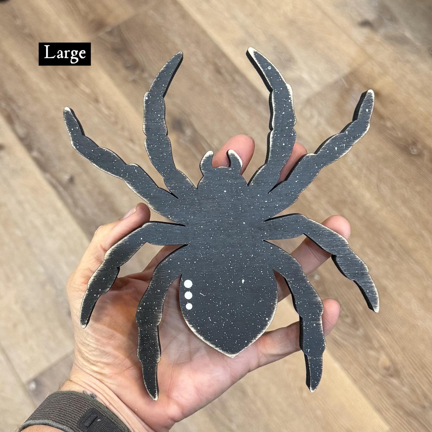 Wooden Spider Shelf Sitter Set | Hand Painted Halloween Decor | Rustic Farmhouse Spiders