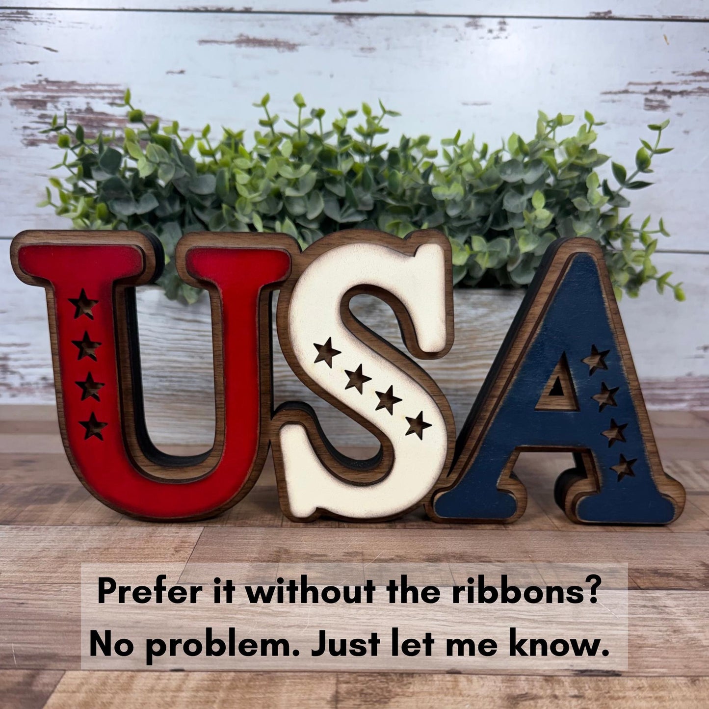 Handcrafted USA Rustic Wooden Chunky Shelf Sitter - Vintage Americana Accent