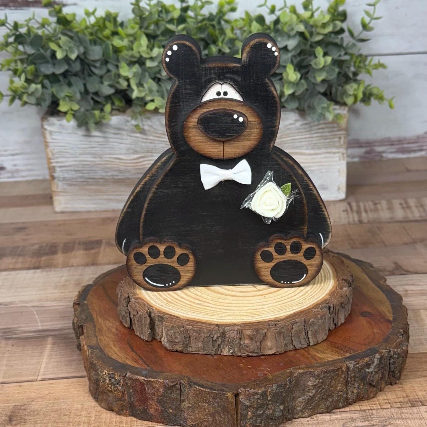 Personalized Bear Wedding Gift, Bride & Groom Bears, Rustic Woodland Wedding Decor