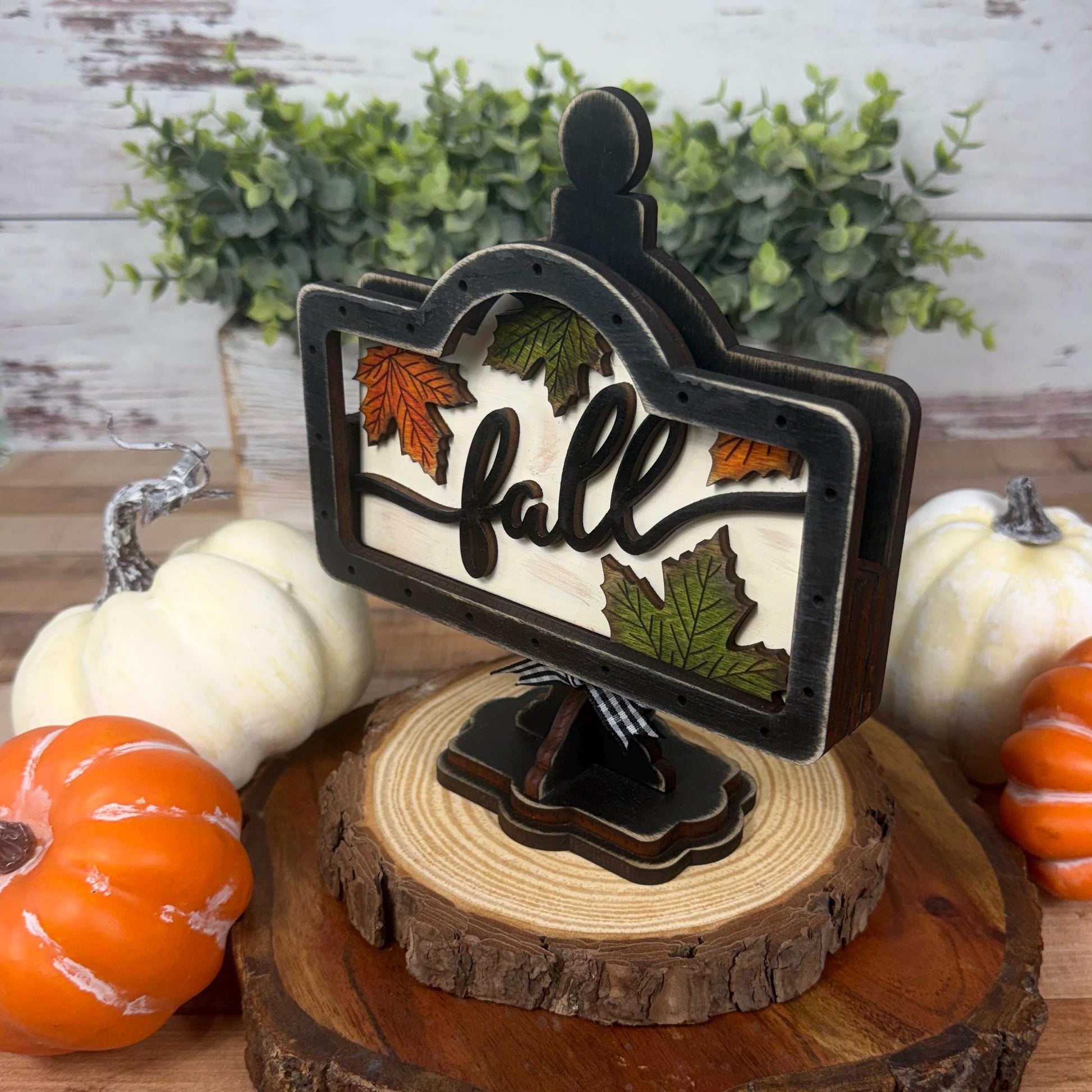 Farmhouse Fall Mini Interchangeable Sign - Rustic Fall Tiered Tray Decor