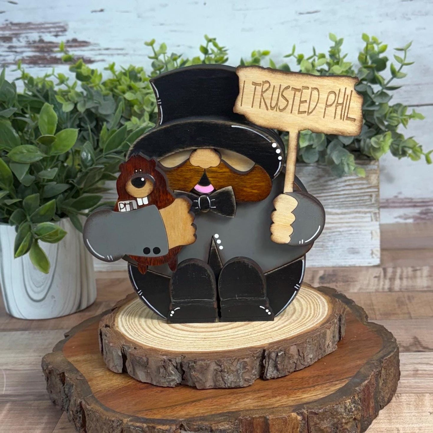Interchangeable Groundhog Day Decor Shelf Sitter