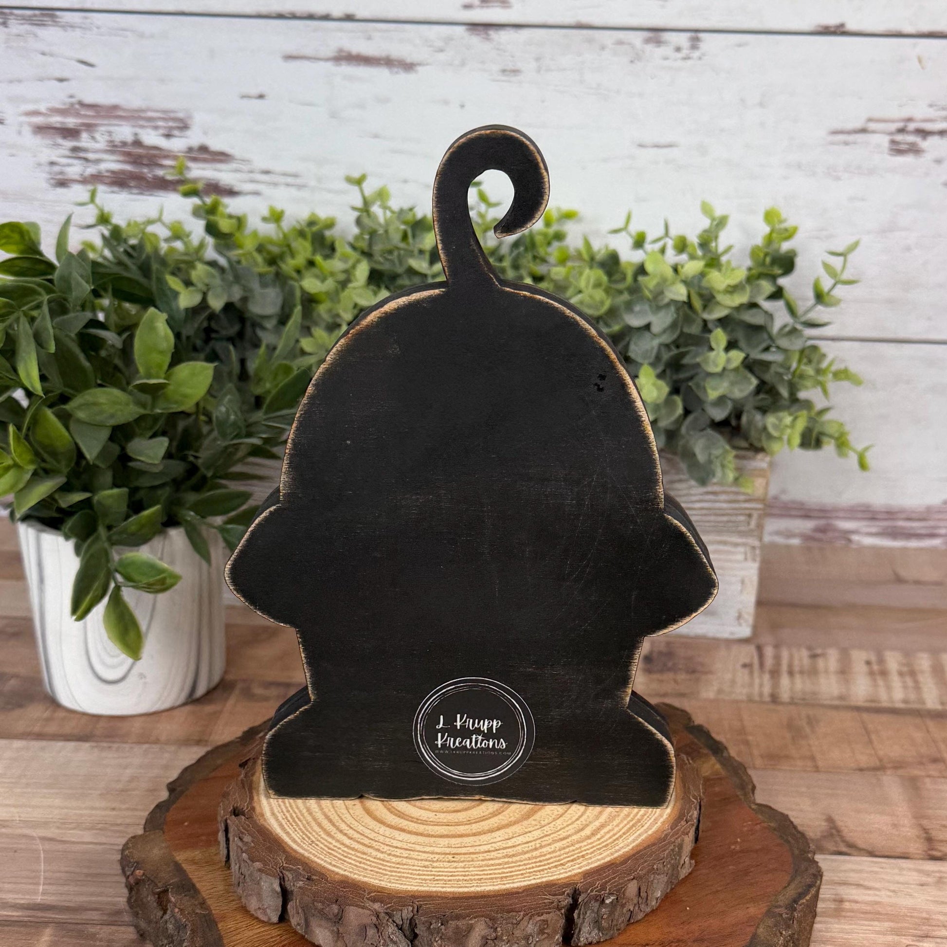 Adorable Hand Painted Wooden Spotted Dog Shelf Sitter
