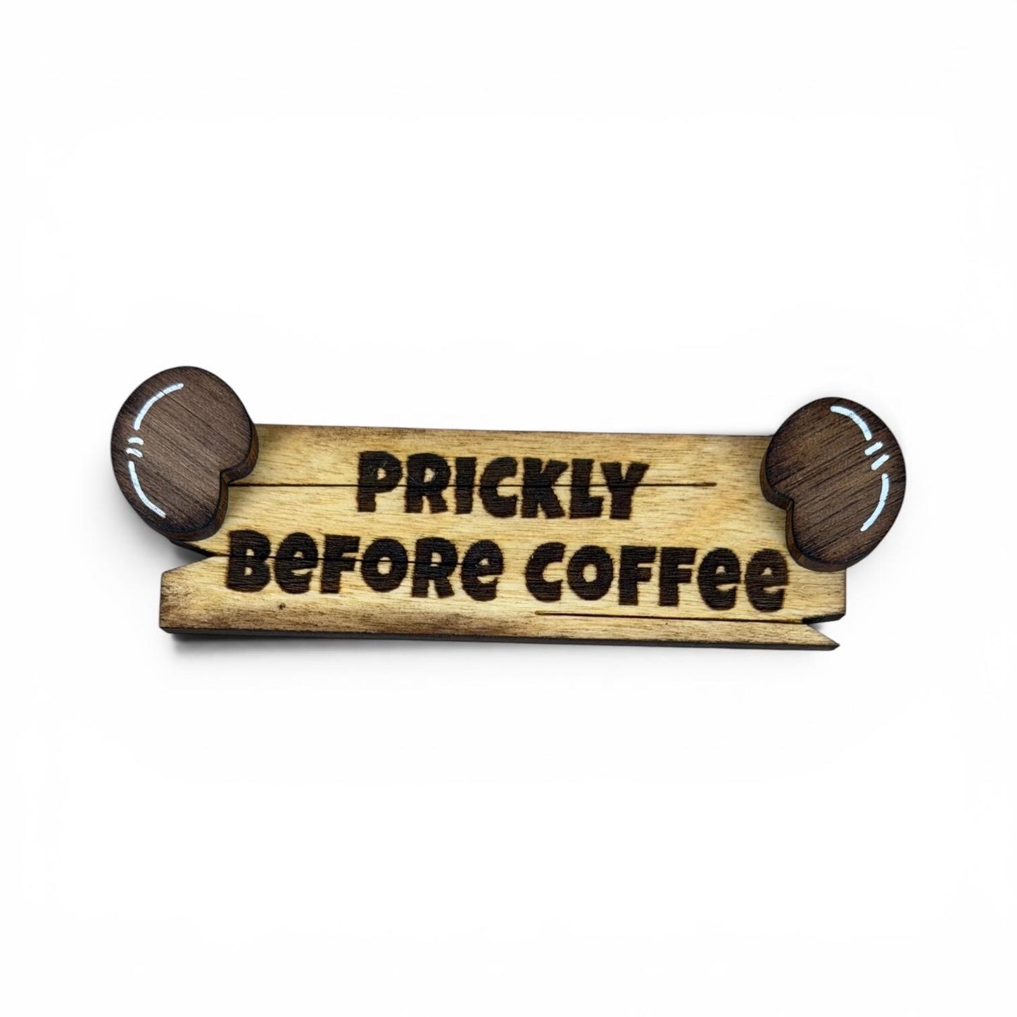 Interchangeable Porcupine with Sign, Handmade Woodland Animal, Looking Sharp